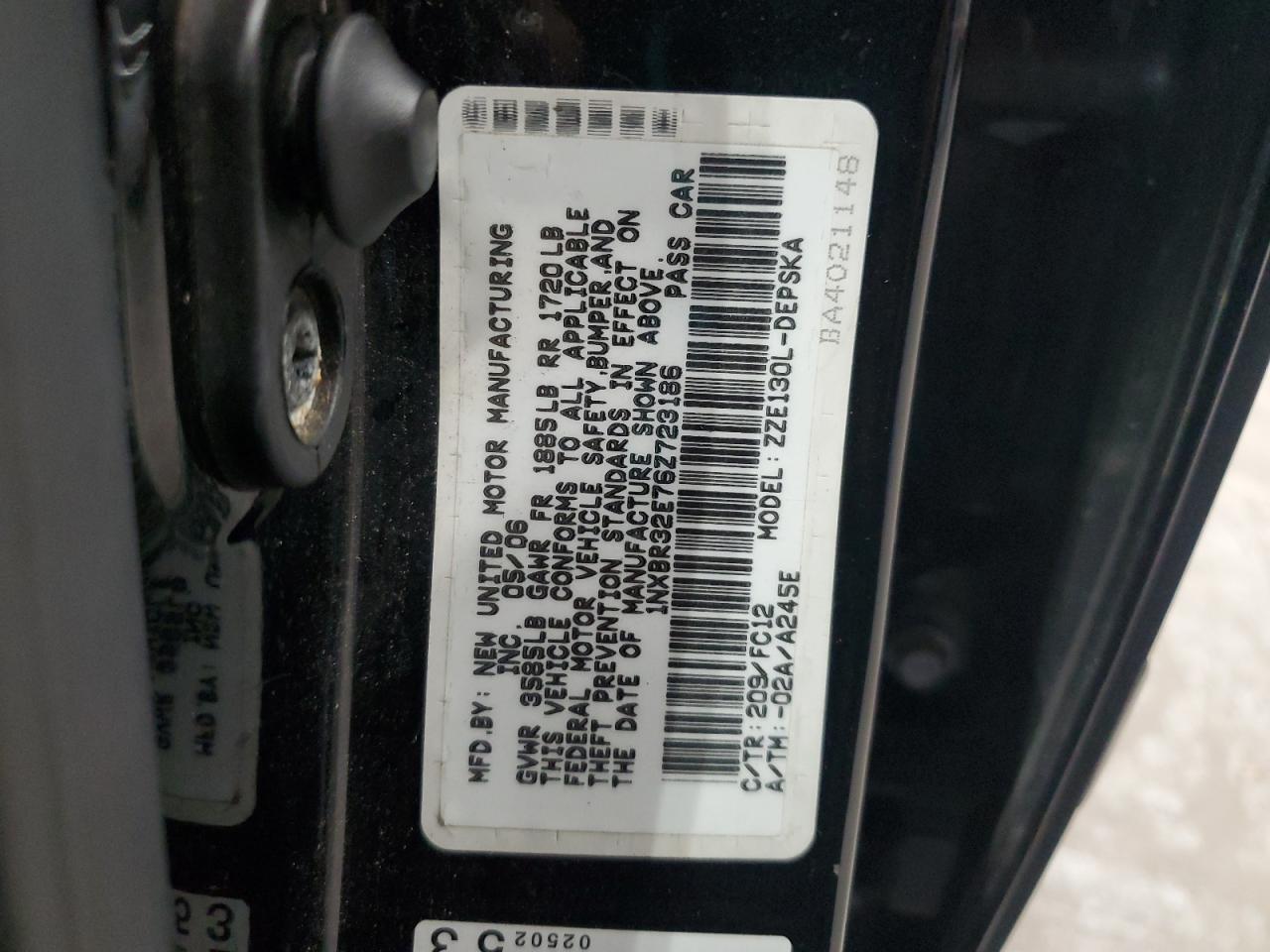 Lot #3279586266 2006 TOYOTA COROLLA CE