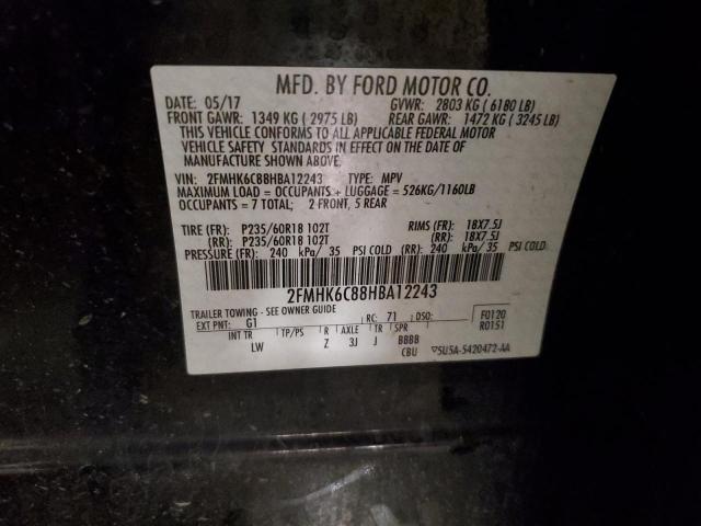 2017 FORD FLEX SEL 2FMHK6C88HBA12243