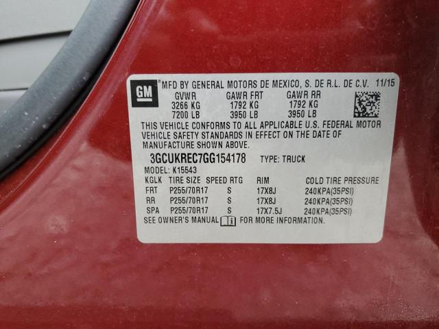 2016 CHEVROLET SILVERADO K1500 LT #3290285220