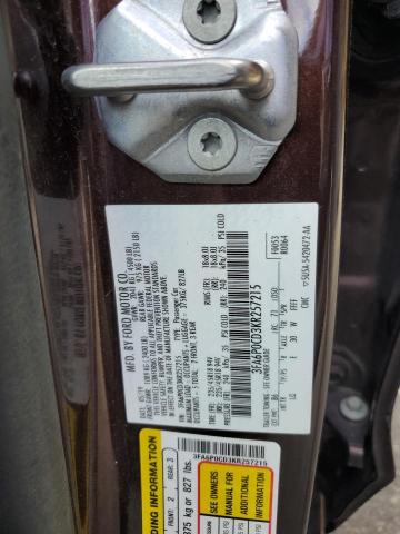 2019 FORD FUSION SEL - 3FA6P0CD3KR257215