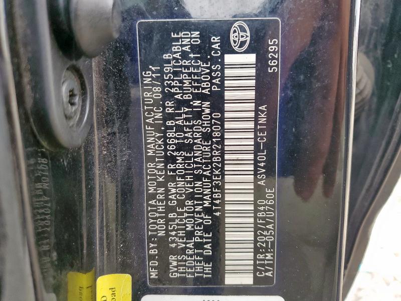 2011 TOYOTA CAMRY BASE - 4T4BF3EK2BR218070