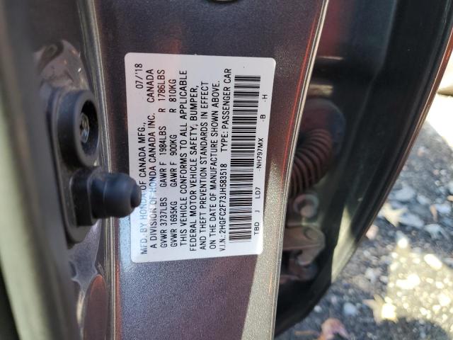 2018 HONDA CIVIC EX #3298032127