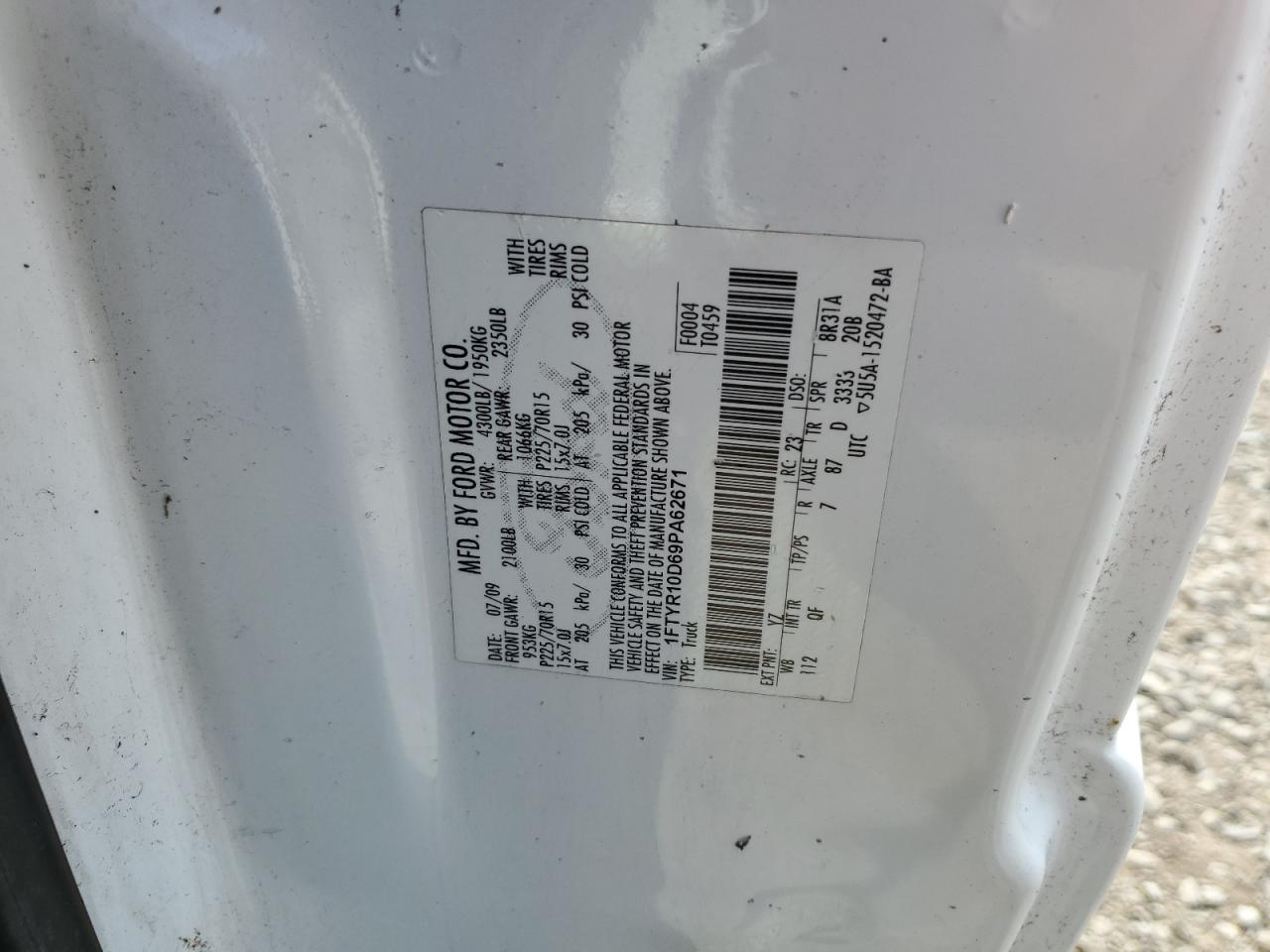 Lot #3292300305 2009 FORD RANGER