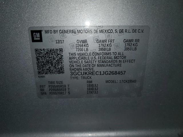 2018 CHEVROLET SILVERADO - 3GCUKREC1JG268457