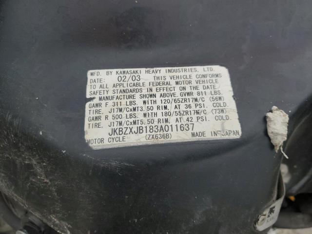 2003 KAWASAKI ZX636 B1 #3296250511