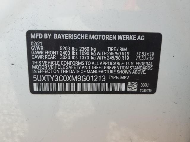 2021 BMW X3 SDRIVE3 5UXTY3C0XM9G01213