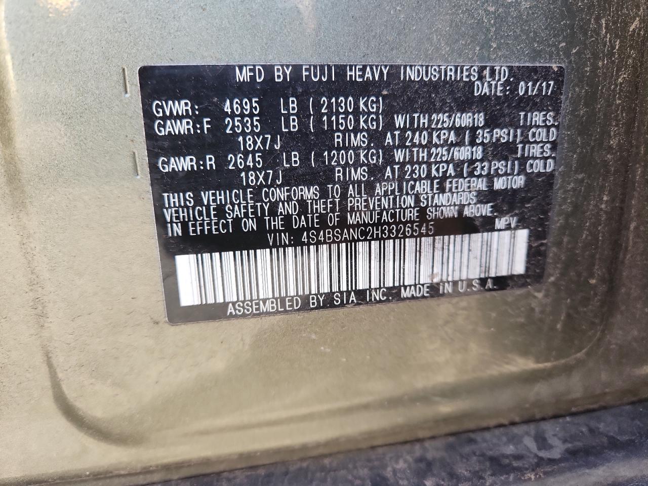 SUBARU OUTBACK 2.5I LIMITED