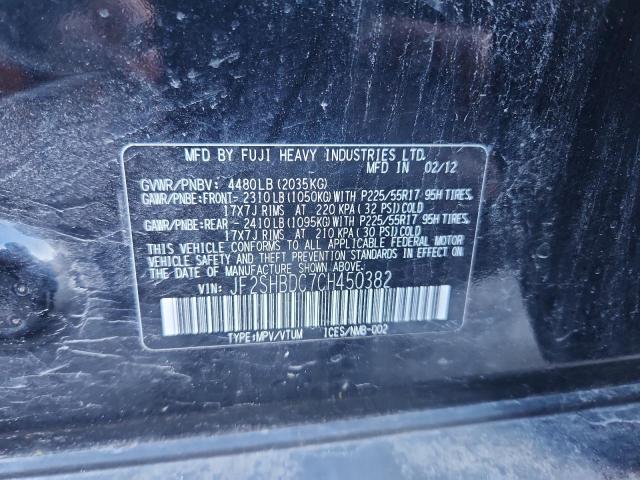 2012 SUBARU FORESTER 2 - JF2SHBDC7CH450382