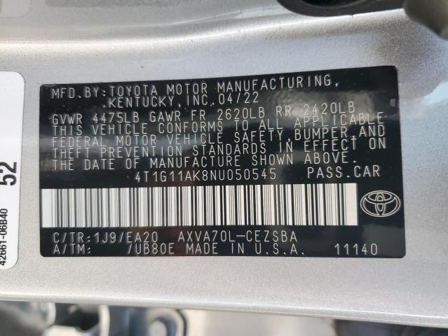 2022 TOYOTA CAMRY SE #3304054504