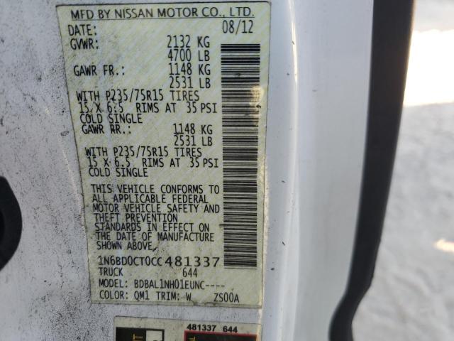 2012 NISSAN FRONTIER S - 1N6BD0CT0CC481337