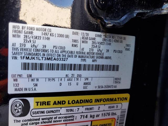 2021 FORD EXPEDITION - 1FMJK1LT3MEA03327