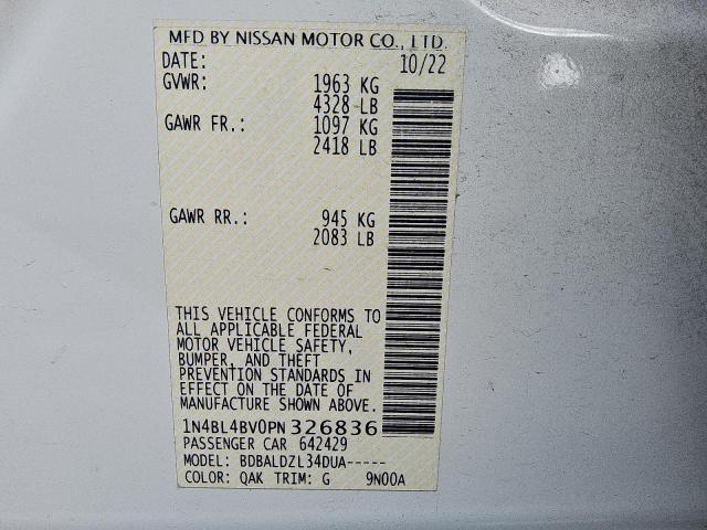 2023 NISSAN ALTIMA S - 1N4BL4BV0PN326836
