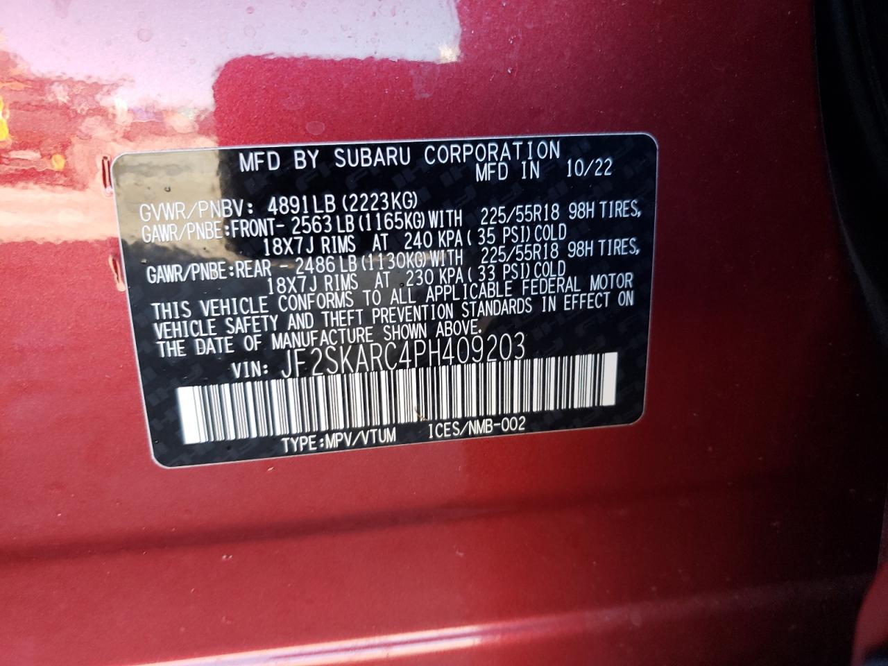 SUBARU FORESTER TOURING