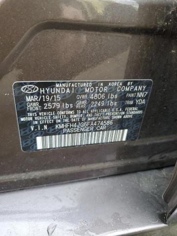 2015 HYUNDAI AZERA LIMI KMHFH4JG6FA474586