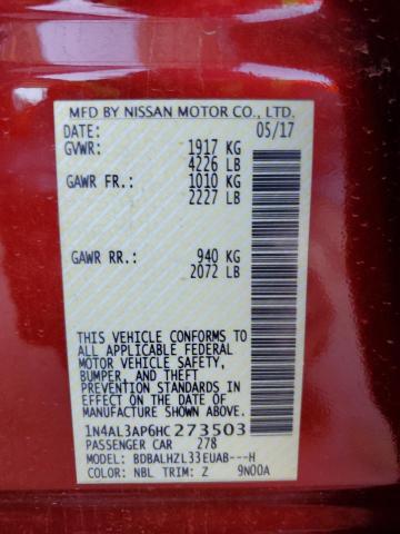 2017 NISSAN ALTIMA 2.5 - 1N4AL3AP6HC273503