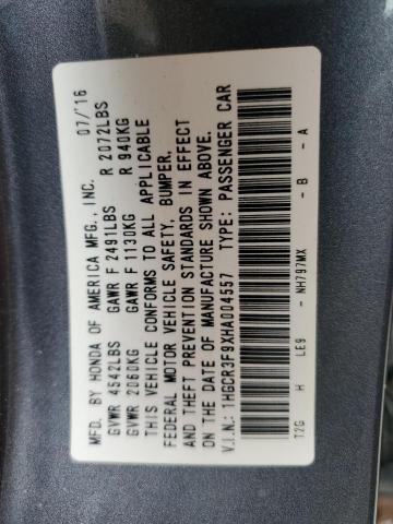 2017 HONDA ACCORD TOURING 1HGCR3F9XHA004557