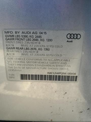 2015 AUDI Q5 PREMIUM - WA1LFAFP2FA135936