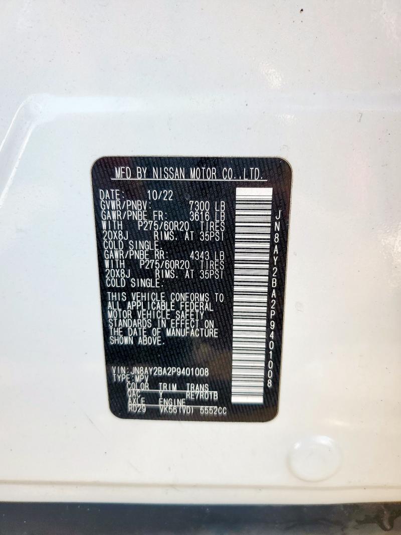 2023 NISSAN ARMADA SL JN8AY2BA2P9401008