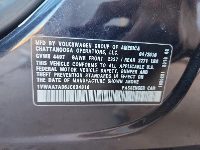 2018 VOLKSWAGEN PASSAT S - 1VWAA7A36JC034816