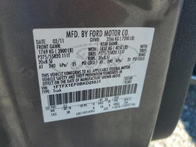 2011 FORD F150 SUPER - 1FTFX1EF0BKD25831