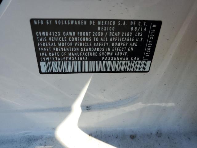 2015 VOLKSWAGEN JETTA BASE - 3VW1K7AJ9FM351958