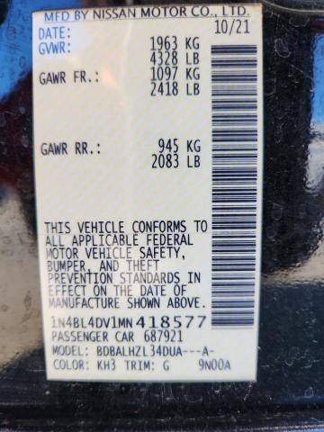 2021 NISSAN ALTIMA SV #3281980100