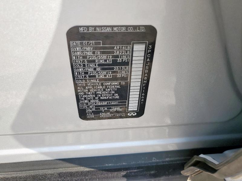 2021 INFINITI QX50 LUXE 3PCAJ5BA8MF116641