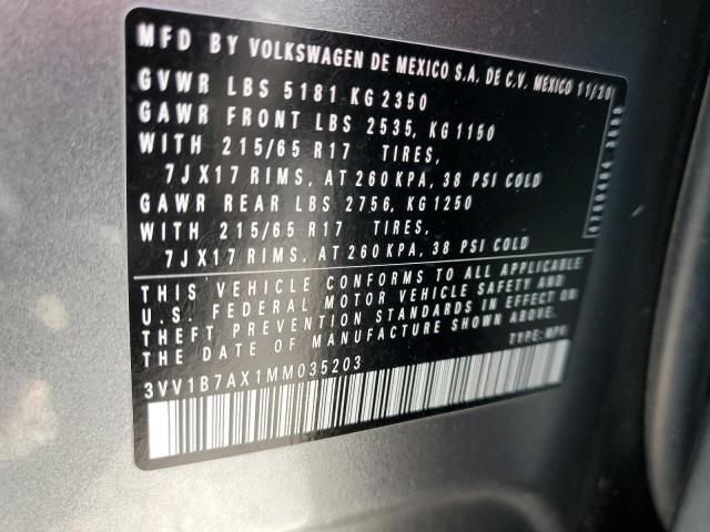 2021 VOLKSWAGEN TIGUAN S 3VV1B7AX1MM035203