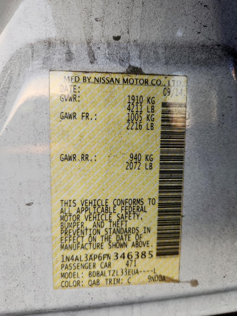 2015 NISSAN ALTIMA 2.5 - 1N4AL3AP6FN346385