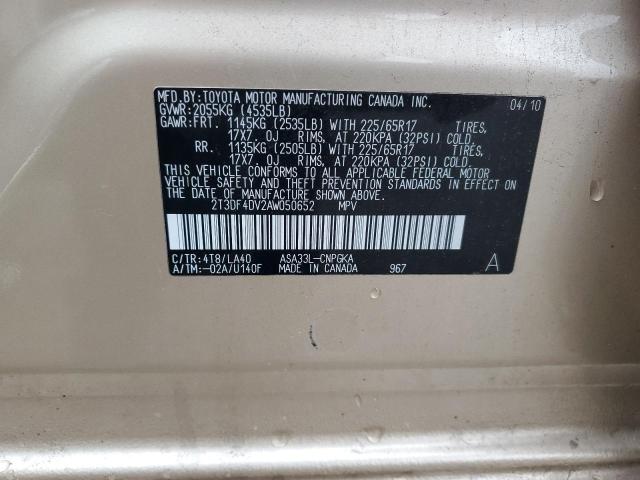 2010 TOYOTA RAV4 LIMIT - 2T3DF4DV2AW050652