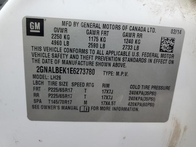 2014 CHEVROLET EQUINOX LT - 2GNALBEK1E6273780