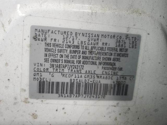 2018 NISSAN SENTRA S - 3N1AB7AP7JY243172