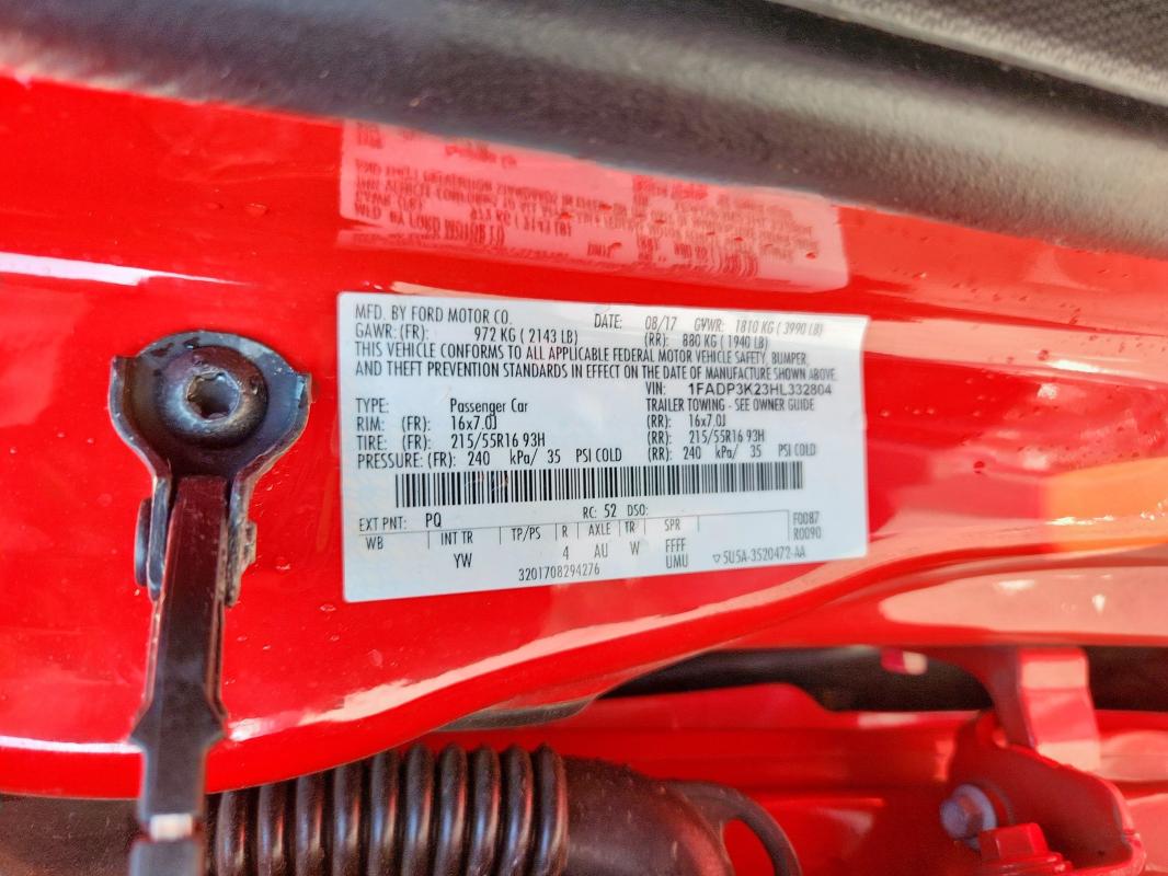 2017 FORD FOCUS SE - 1FADP3K23HL332804