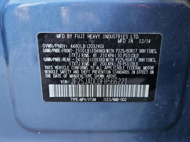 2015 SUBARU FORESTER 2 - JF2SJADC0FH566221