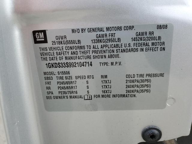 2009 GMC ENVOY SLE #3302687035