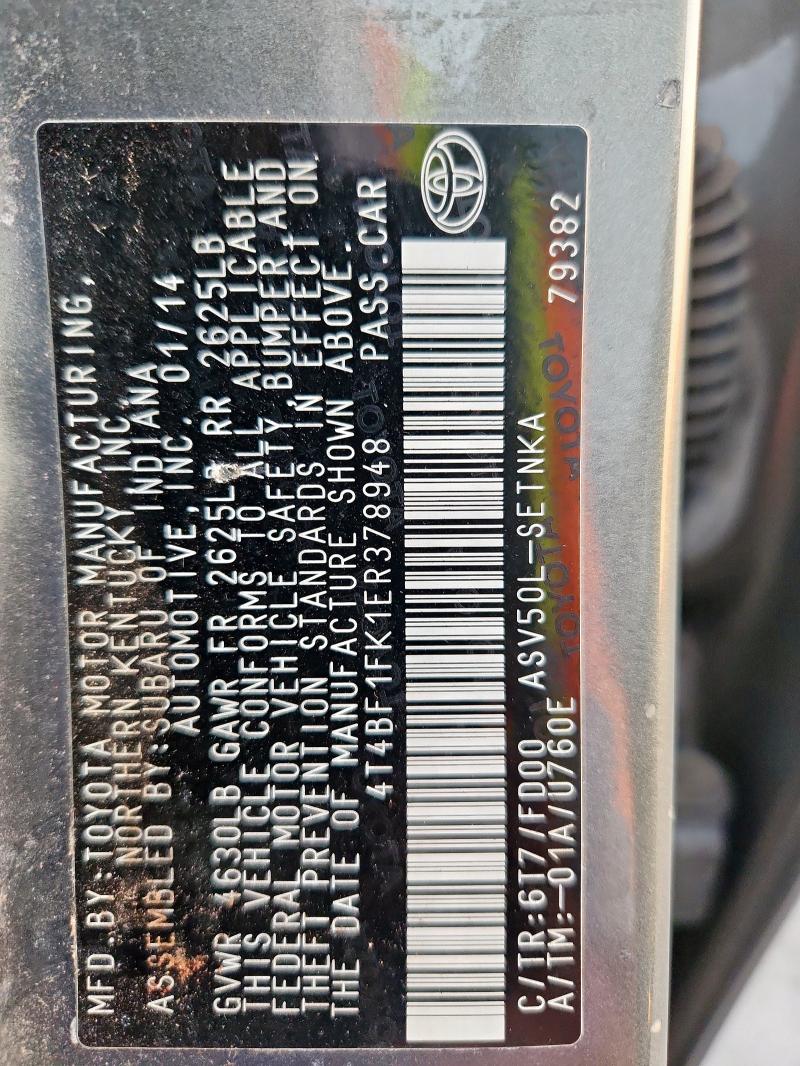 2014 TOYOTA CAMRY LE - 4T4BF1FK1ER378948