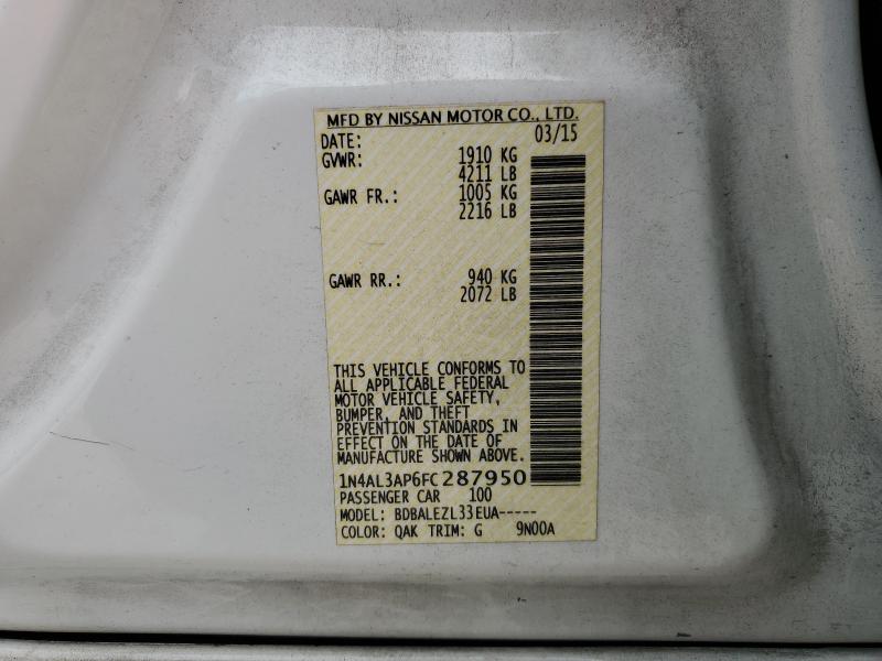 2015 NISSAN ALTIMA 2.5 - 1N4AL3AP6FC287950