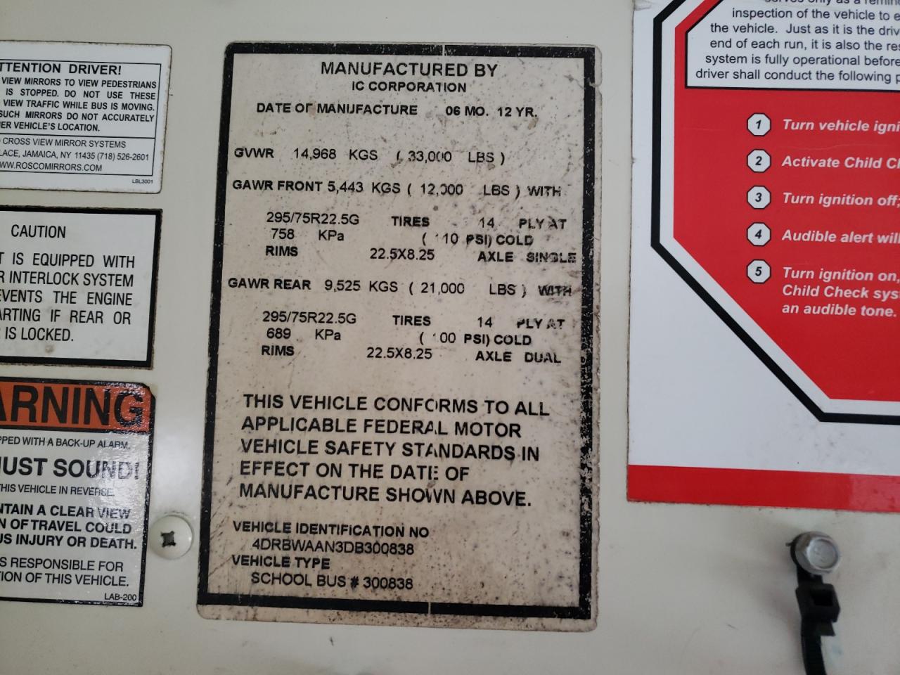 Lot #3273815360 2013 IC CORPORATION RE SERIES SCHOOL