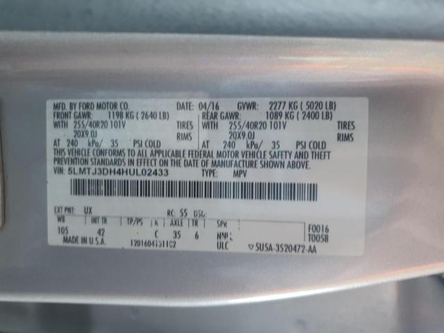 2017 LINCOLN MKC RESERV - 5LMTJ3DH4HUL02433