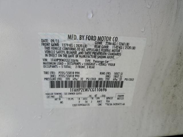 2012 FORD TAURUS SEL #3292350352