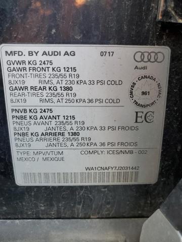 2018 AUDI Q5 PRESTIG WA1CNAFY7J2031442