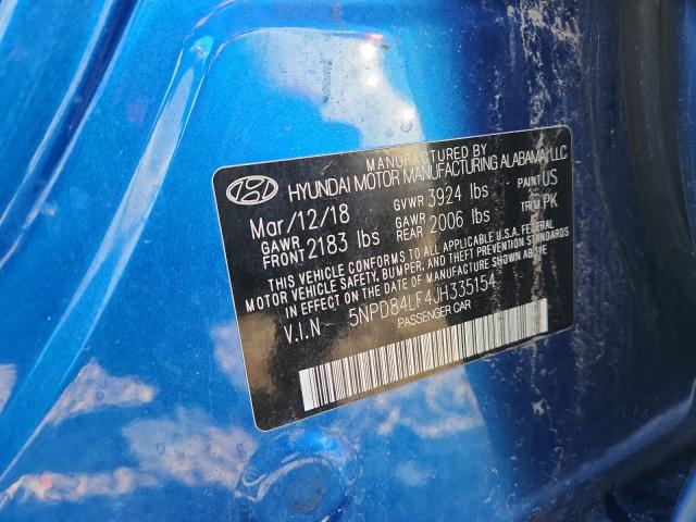 2018 HYUNDAI ELANTRA SEL 5NPD84LF4JH335154