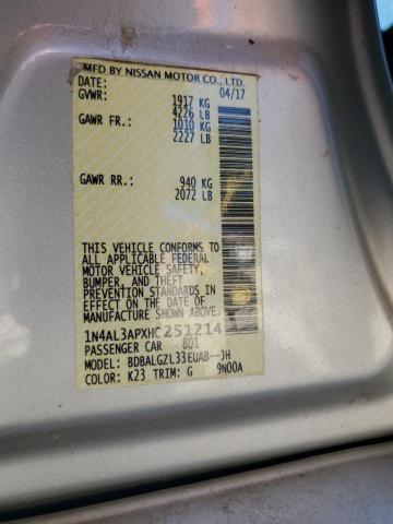 2017 NISSAN ALTIMA 2.5 - 1N4AL3APXHC251214