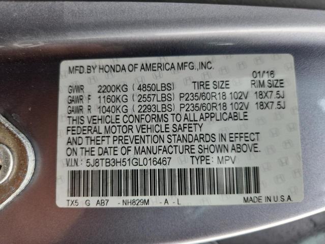 2016 ACURA RDX TECHNO #3303769426