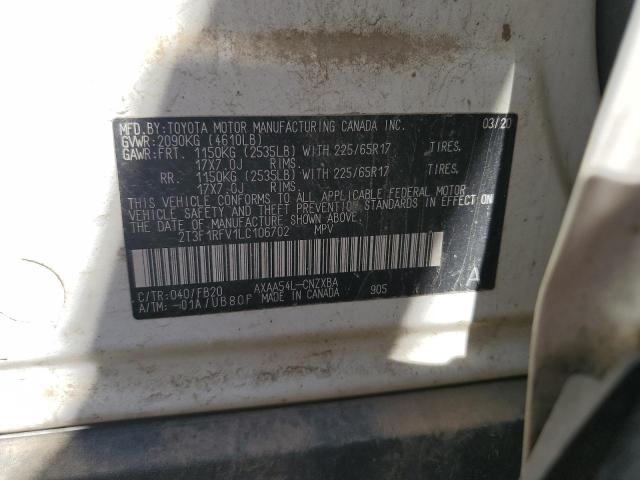 2020 TOYOTA RAV4 LE #3285704679