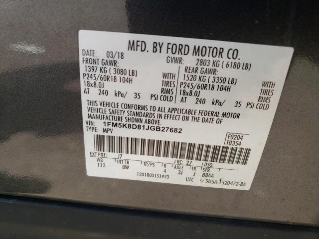 2018 FORD EXPLORER X - 1FM5K8D81JGB27682