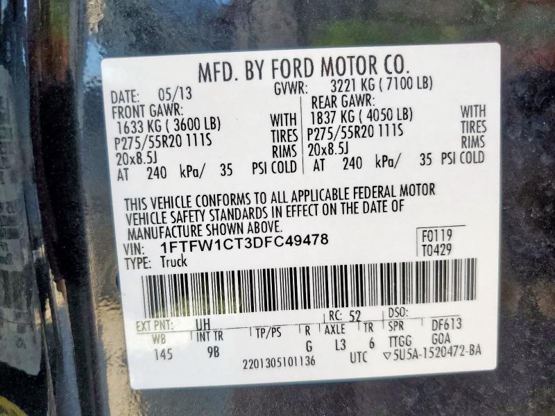 2013 FORD F150 SUPER #3276421712