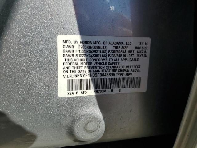 2015 HONDA PILOT SE 5FNYF4H35FB043895