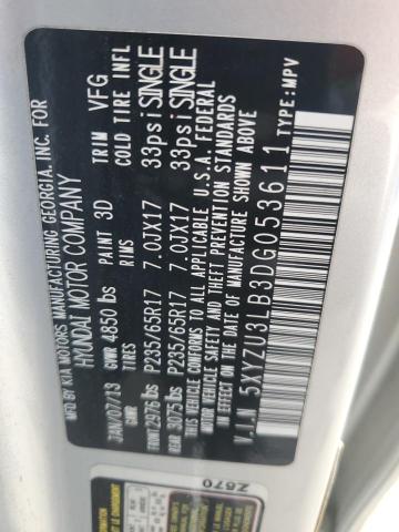 2013 HYUNDAI SANTA FE S - 5XYZU3LB3DG053611