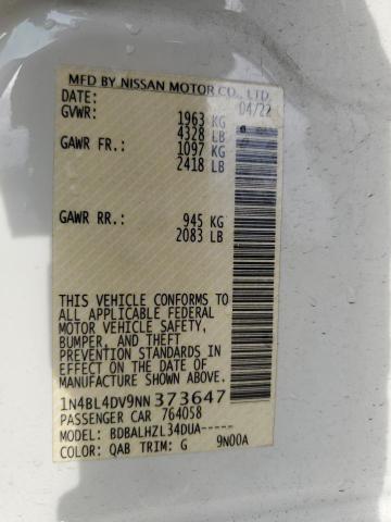 2022 NISSAN ALTIMA SV #3290373769